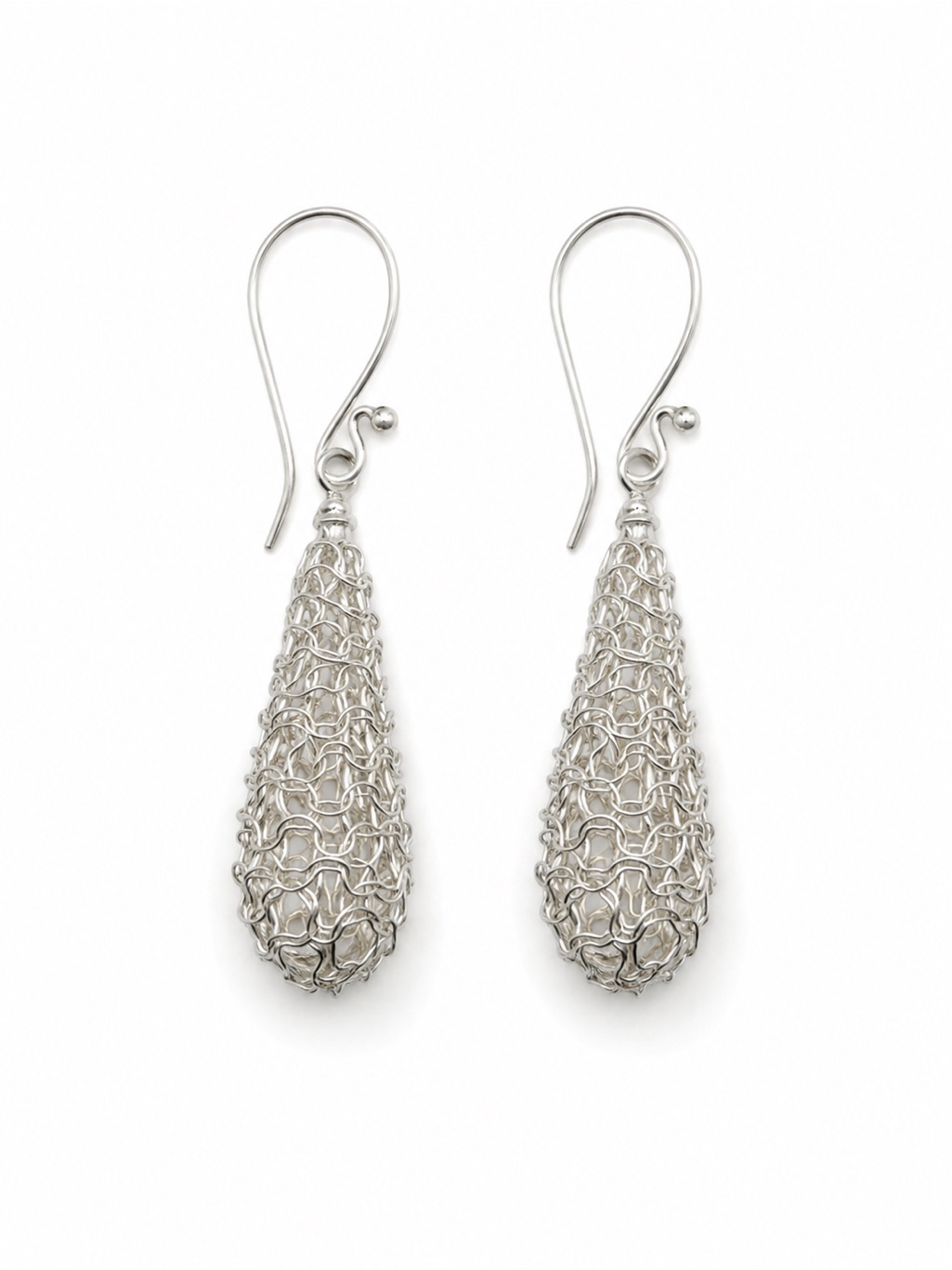 Sterling Silver Lace Teardrop Earrings